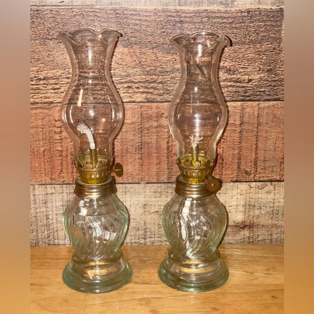Vintage Miniature Glass Oil Lamps